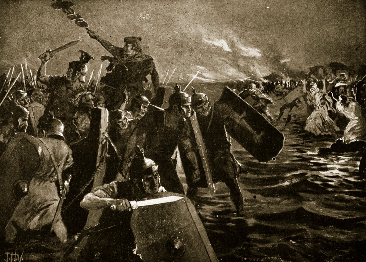 Det romerske angrepet på Anglesey av John Harris Valda