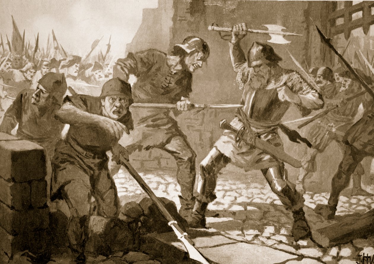 Døden til Stussi, borgmester i Zürich, i kamp, 1443 av John Harris Valda
