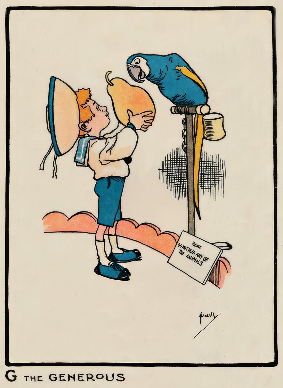 G den sjenerøse / J. Hassall / Zeichnung, 1903 av John Hassall