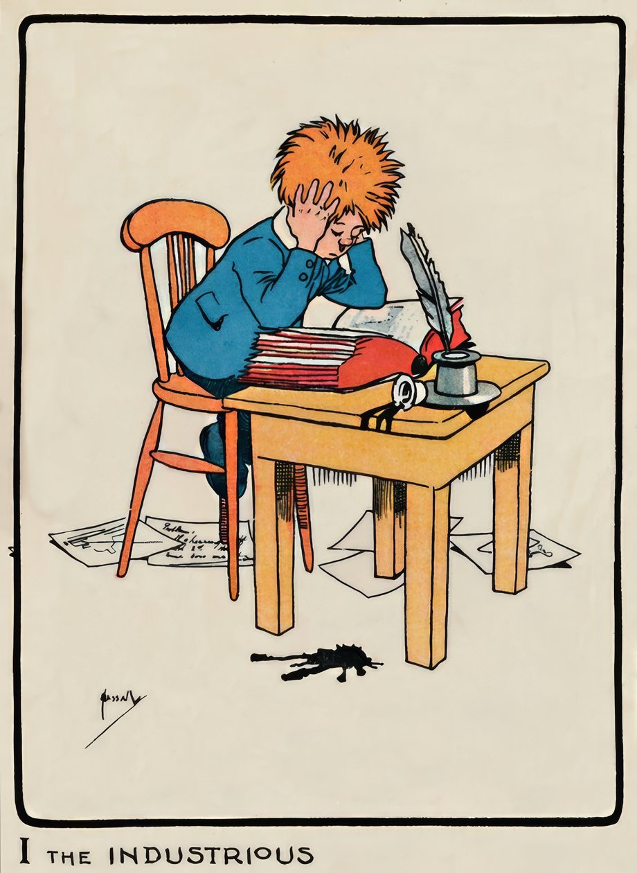 Jeg den flittige / J. Hassall / Zeichnung, 1903 av John Hassall