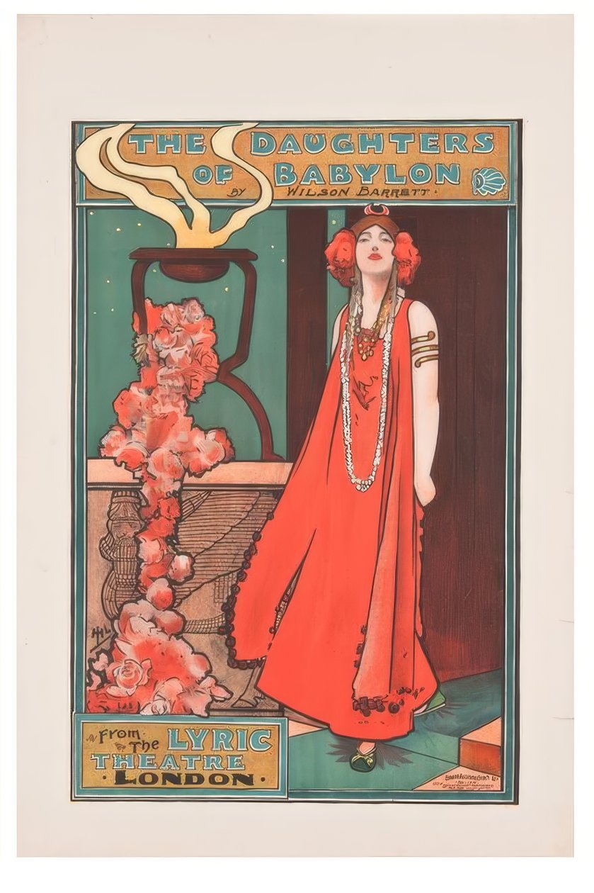 "The Daughters of Babylon" / J. Hassall / Plakat, ca. 1898 av John Hassall