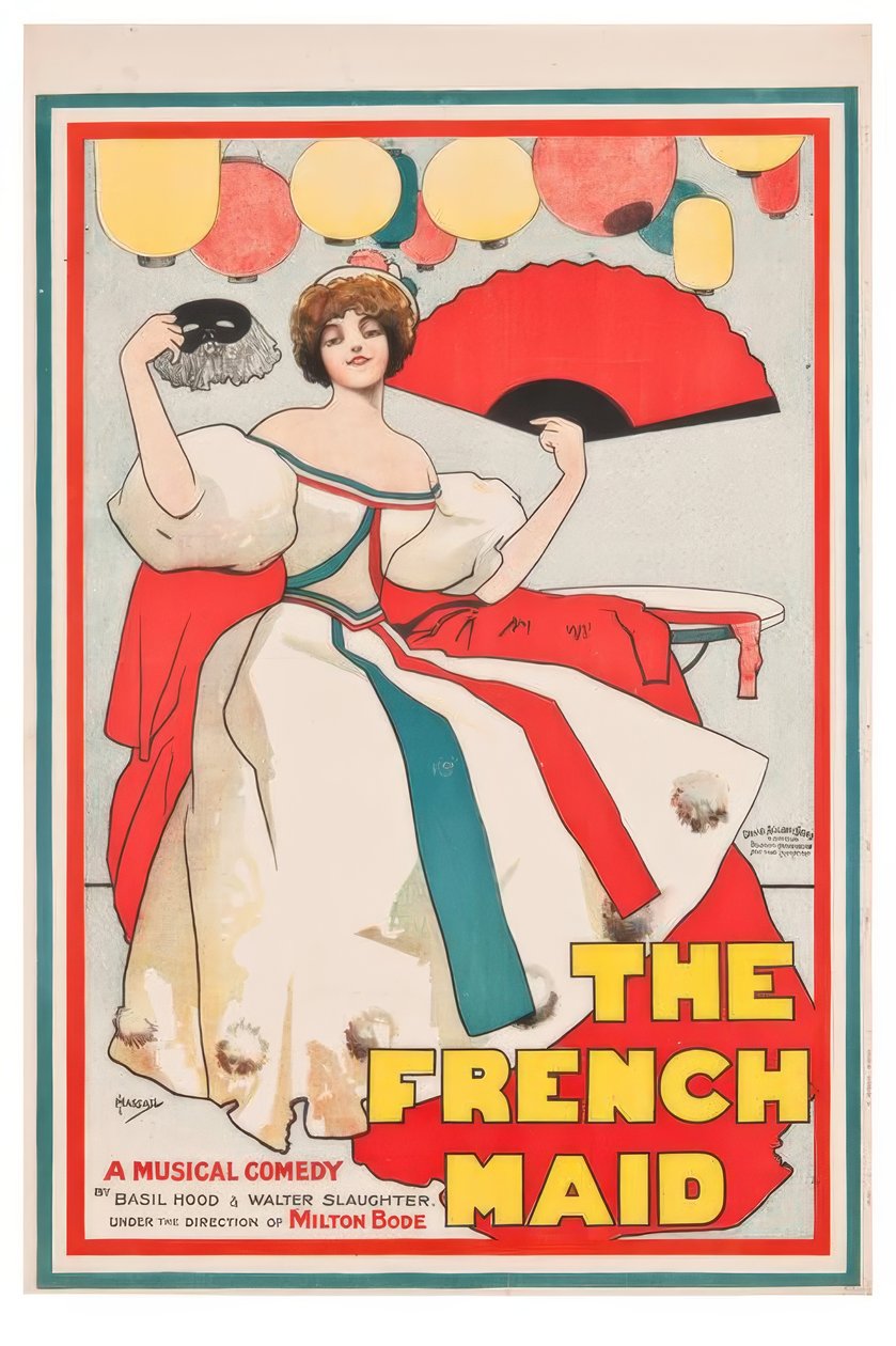 "Den franske hushjelpen" / J. Hassall / Plakat, 1896 av John Hassall