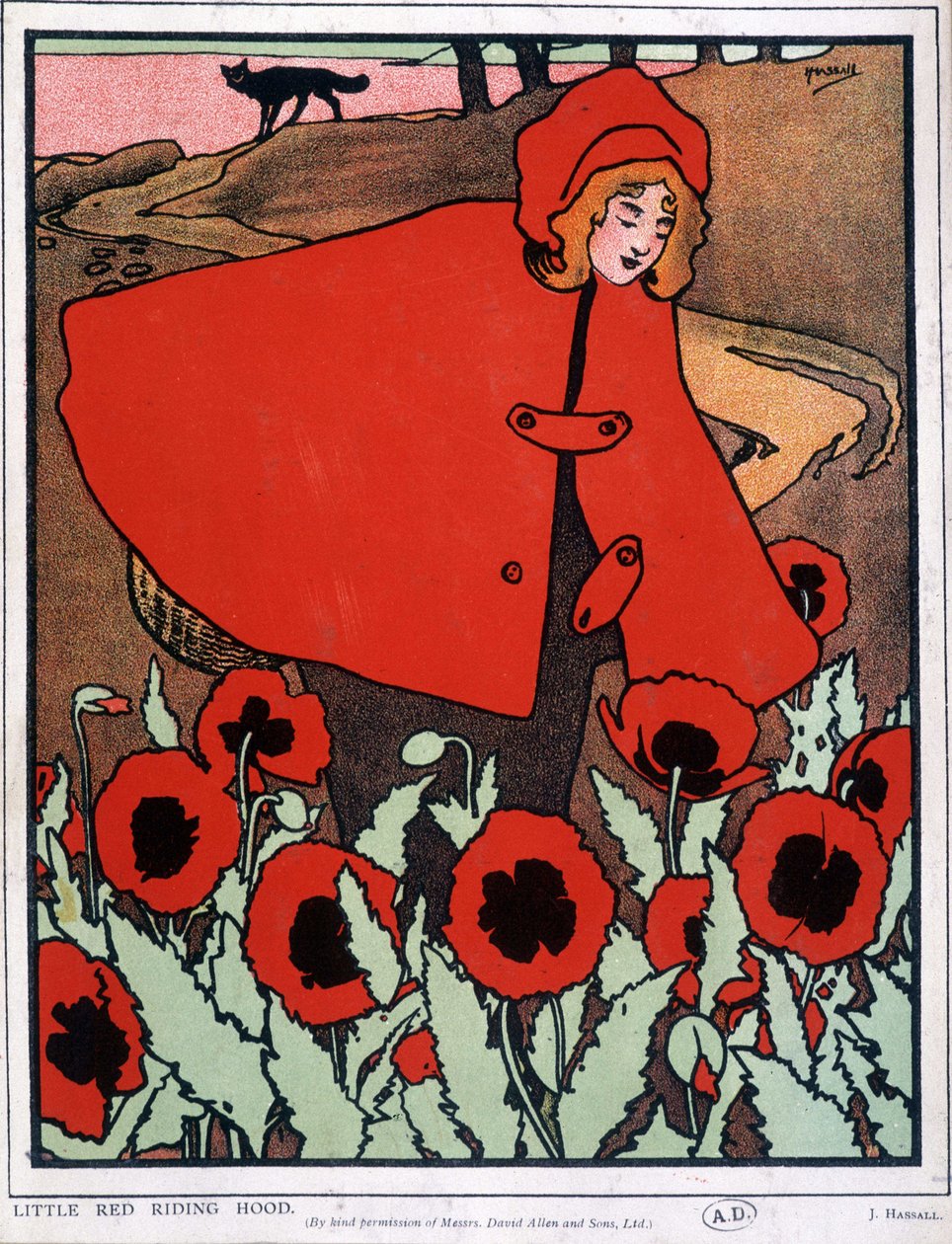 The Little Red Riding Hood - Plakat, av John Hassall v.1930 av John Hassall