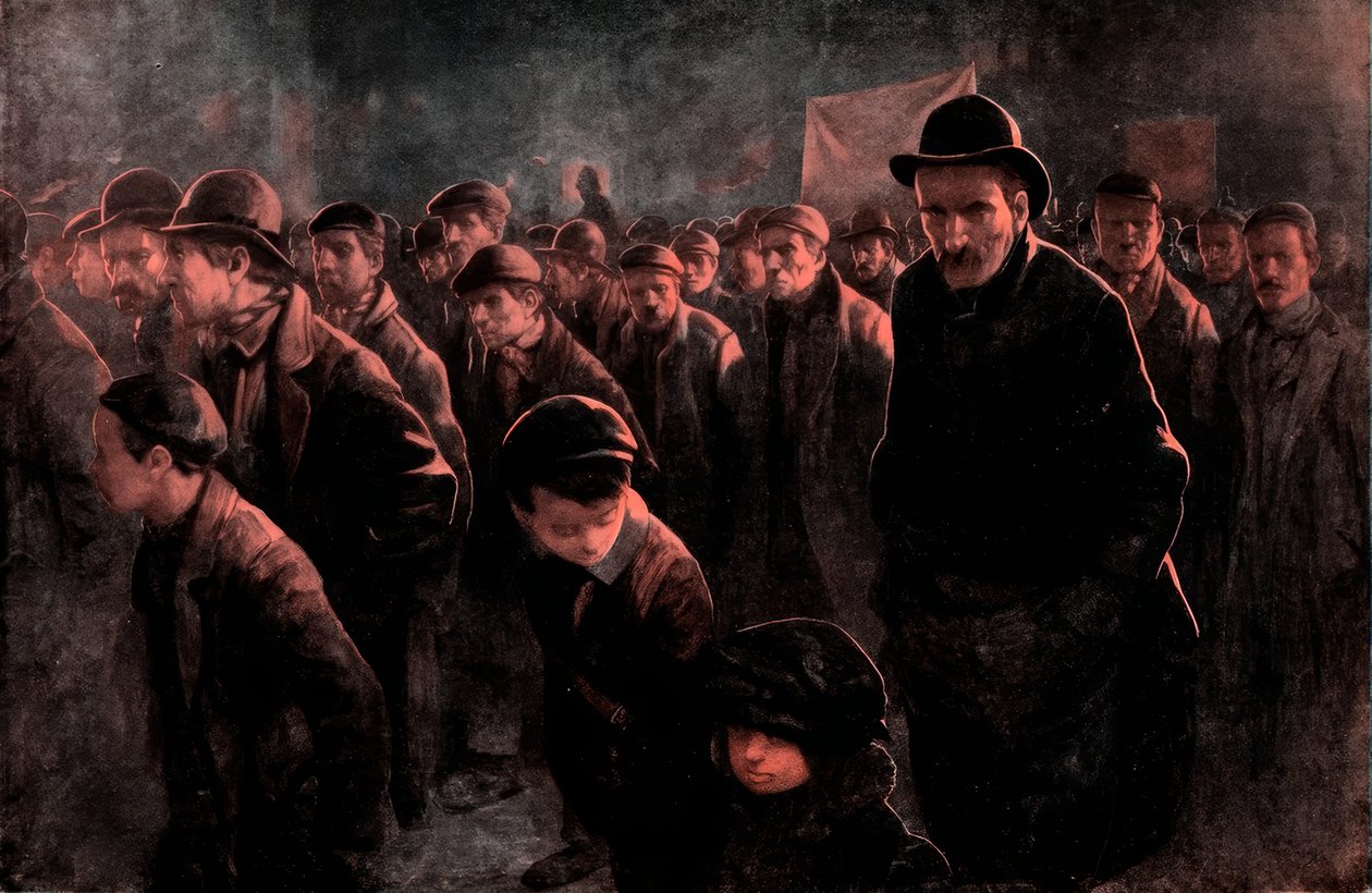 De arbeidsløse / J. Hassall / Zeichnung, ca. 1911 av John Hassall