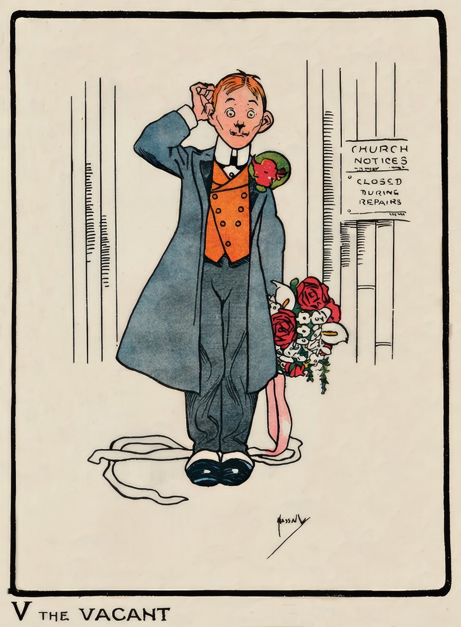 V den ledige / J. Hassall / tegning, 1903 av John Hassall