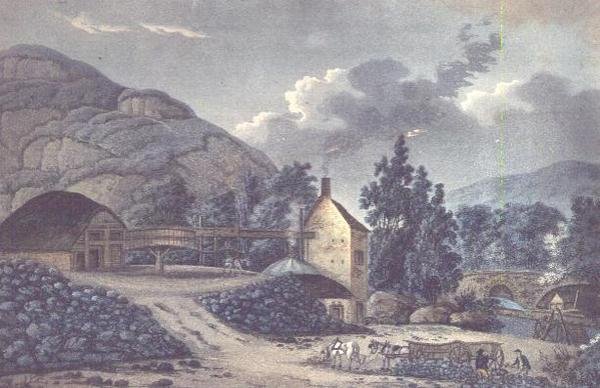 Coal Works - en utsikt nær Neath i Glamorganshire, Sør-Wales av John Hassell