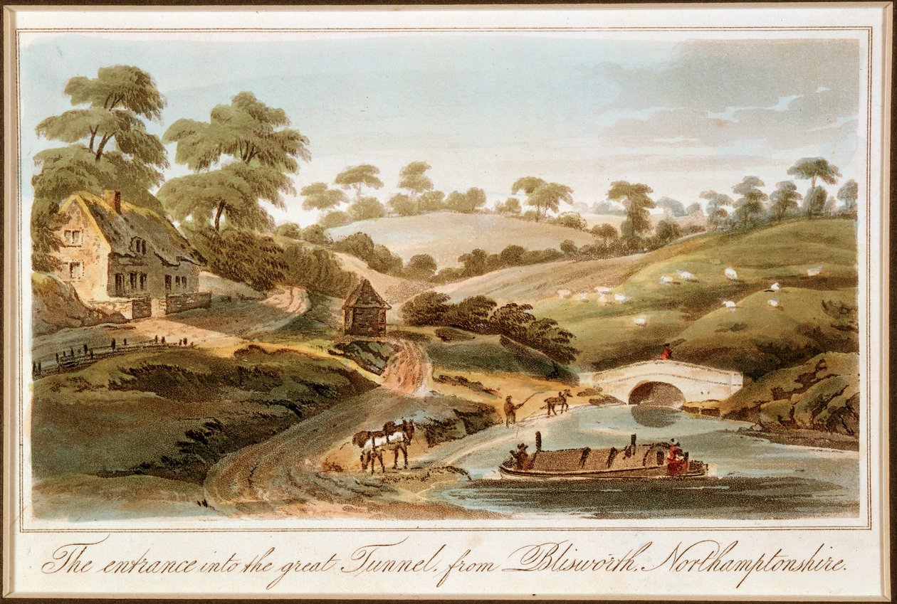Inngang til Blisworth Tunnel, Grand Junction Canal, Northamptonshire, 1819 av John Hassell