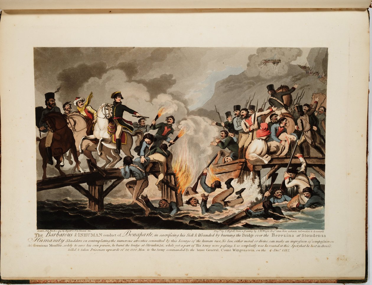 Fransk hær krysset Berezina i november 1812, 1813 av John Hassell