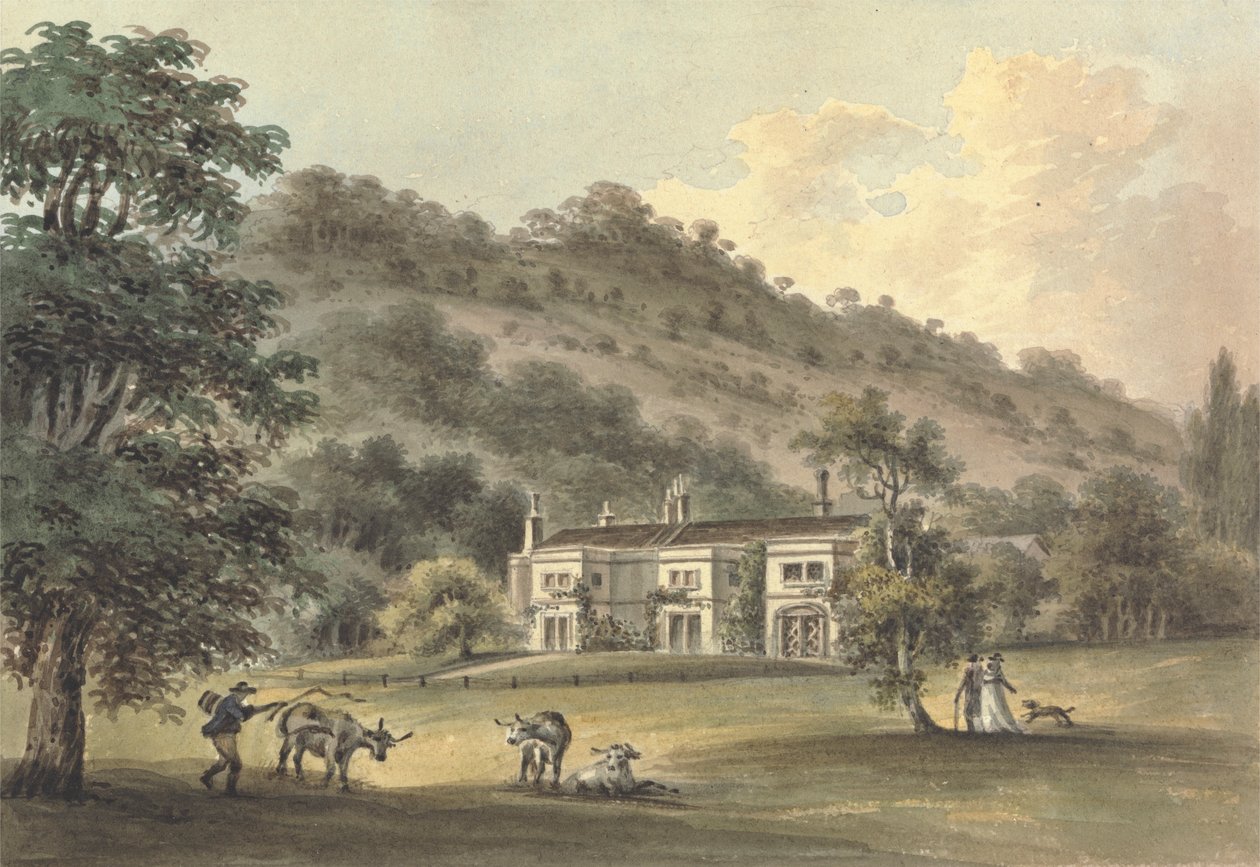 Grove Cottage, Box Hill, Surrey, setet til George Barclay Esq. av John Hassell