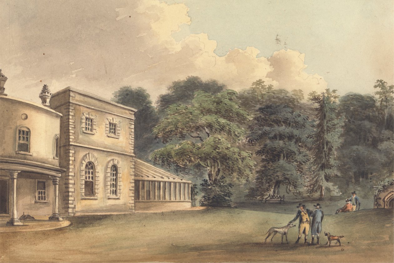 Pit-Palace, Epsom, setet til Thomas Jeudwine, Esq. av John Hassell