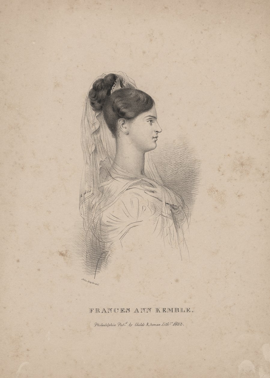 Frances Ann Kemble, litho av Childs und Inman av John Hayter