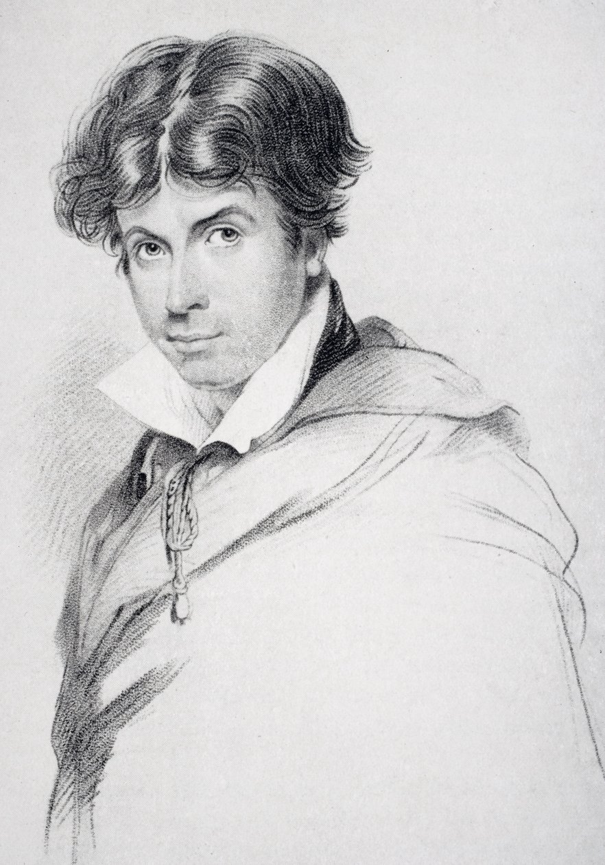 James Henry Leigh Hunt (1784-1859) 44 år gammel, gravert av Henri Meyer (1844-99) fra 