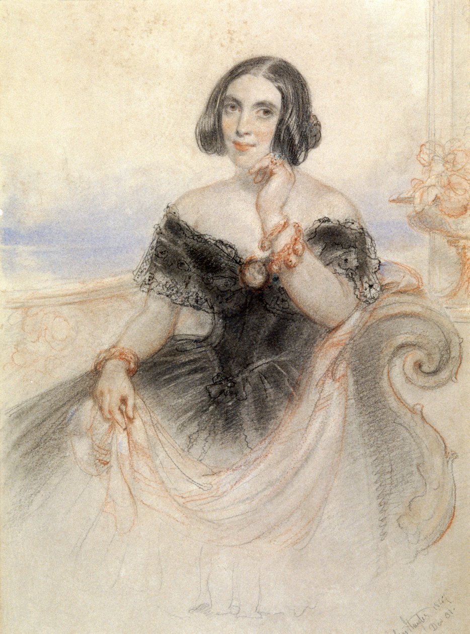 Dame i en svart kjole, 1847 av John Hayter