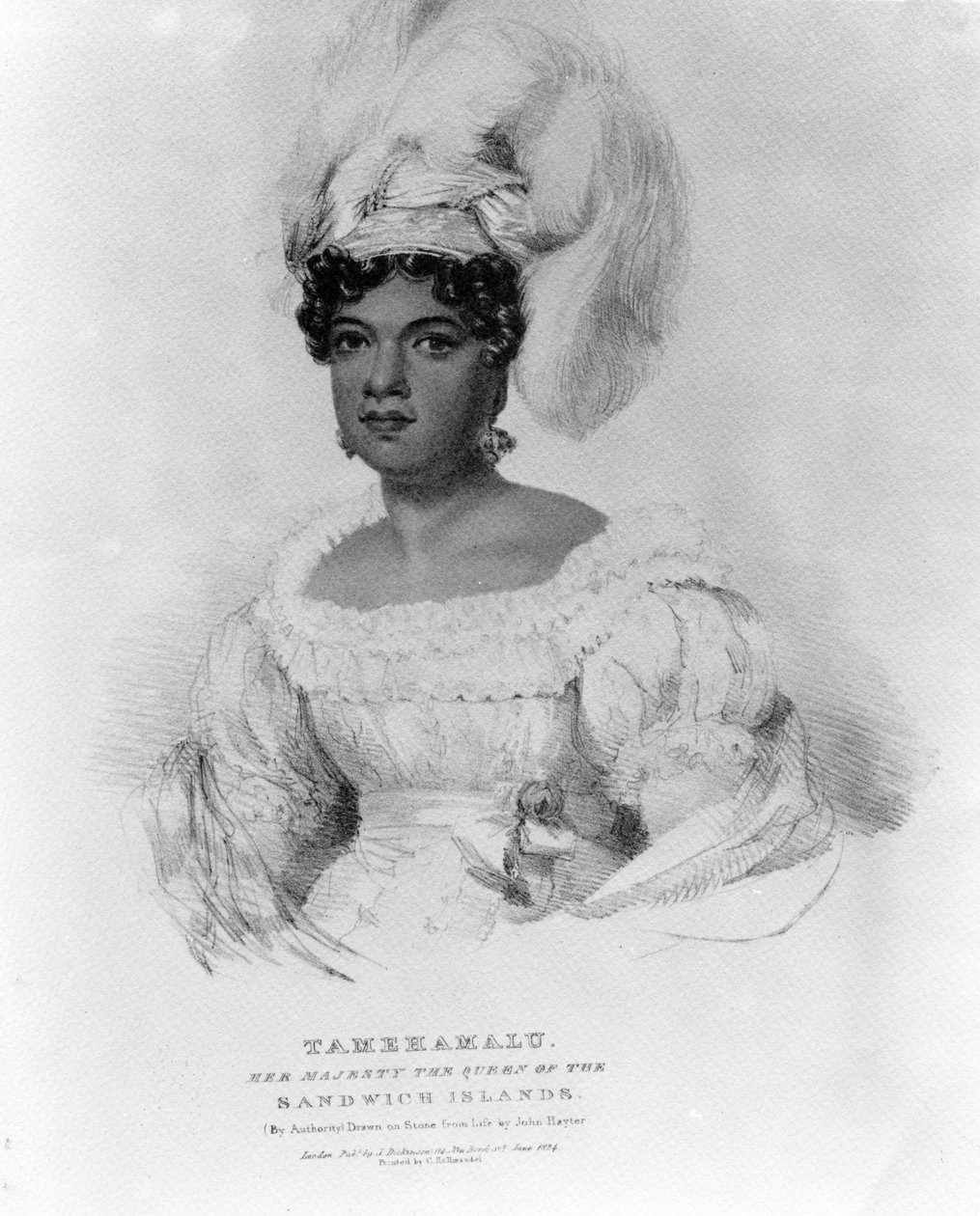 Tamehamalu, Hennes Majestet Dronningen av Sandwichøyene, 1824 av John Hayter