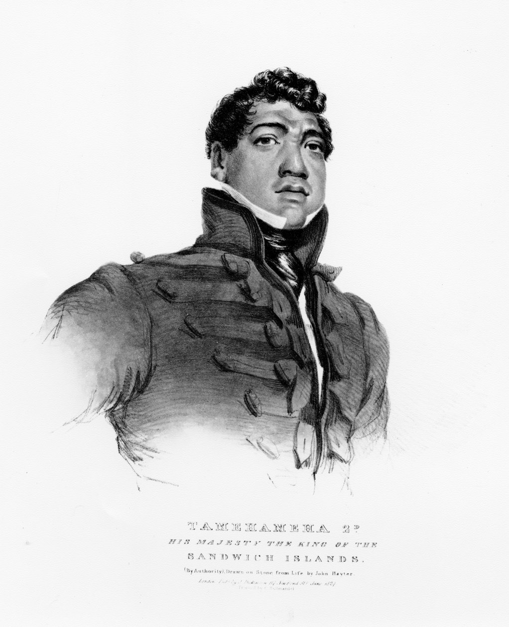 Tamehameha II, Hans Majestet Kongen av Sandwichøyene, 1824 av John Hayter