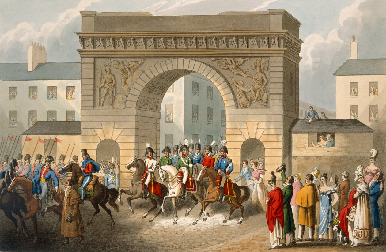 De alliertes inntog i Paris, gravert av Matthew Dubourg (fl.1813-20) fra 