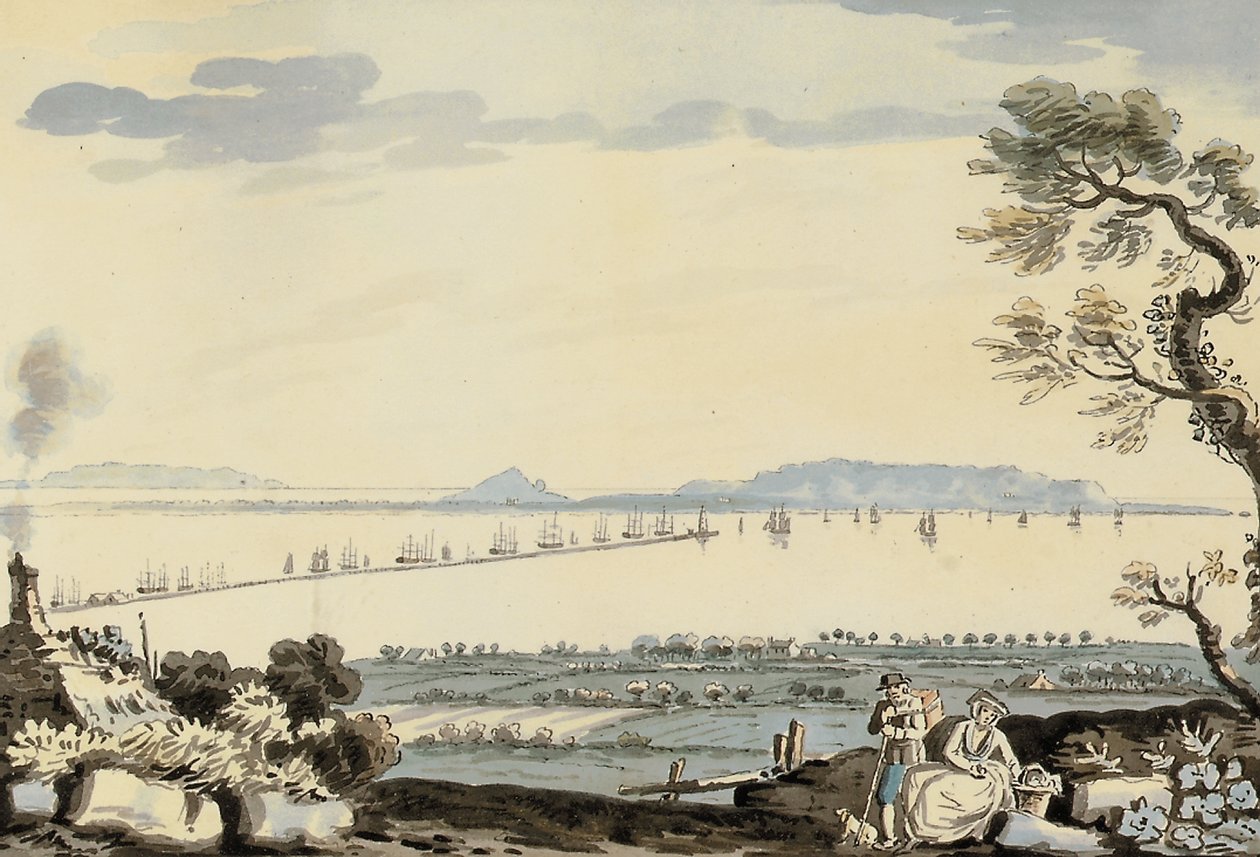 Utsikt over Dublin Bay og havnen, Hill of Howth av John Henry Campbell