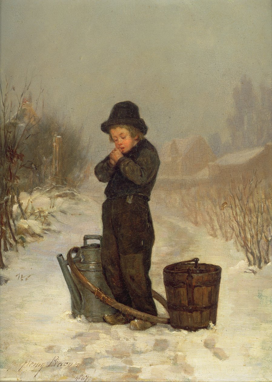 Varmer hendene sine, 1867 av John Henry Frederick Bacon