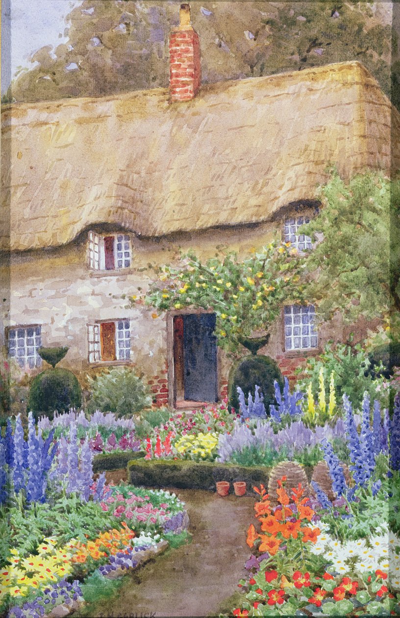 En hyttehage i full blomst av John Henry Garlick