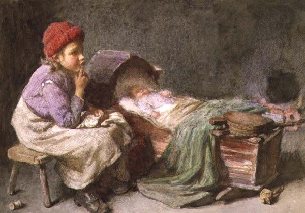 Hysj, hysj (akvarell) av John Henry Henshall