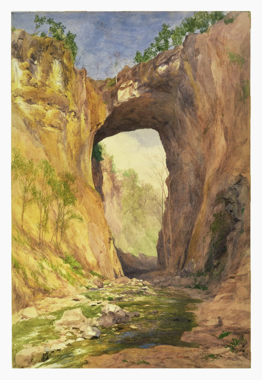 Natural Bridge, Virginia, 1876 (wc og blyant på papir) av John Henry Hill