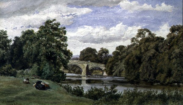 Ilkley Bridge (akvarell på papir) av John Henry Leonard