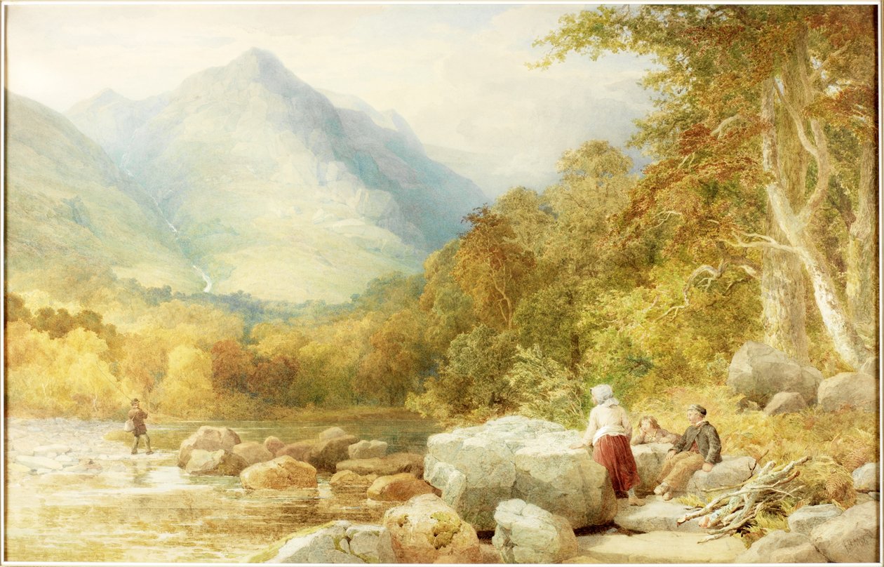 Gate Crag, Borrowdale (akvarell på papir) av John Henry Mole