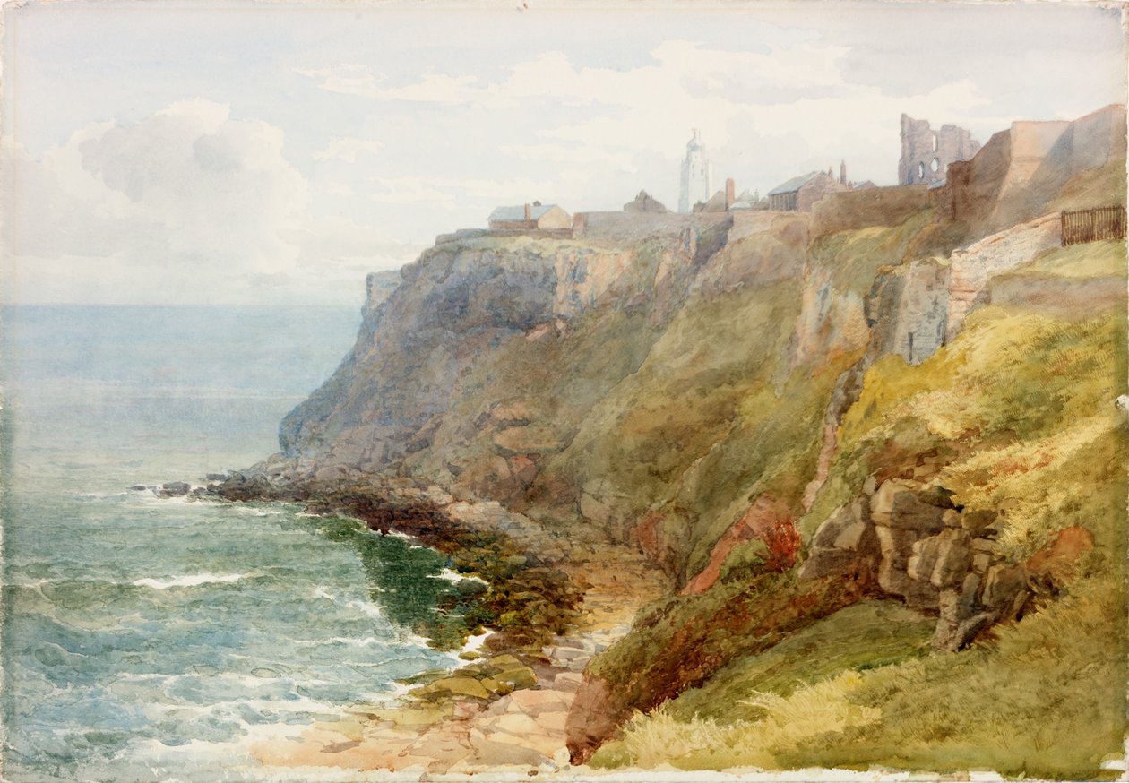 Tynemouth Priory (blyant og akvarell på papir (limt på kort)) av John Henry Mole