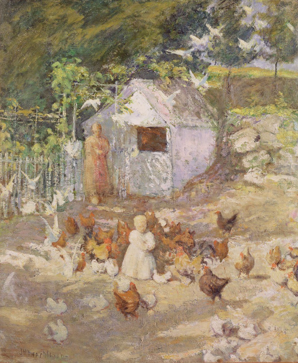 Barnegård, ca. 1890-1900 av John Henry Twachtman