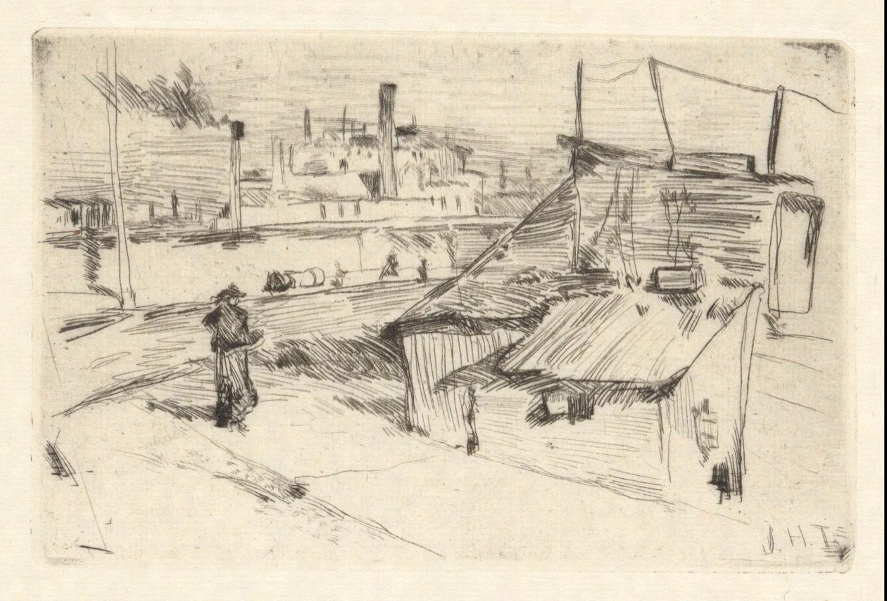 Bridgeport Shanties av John Henry Twachtman