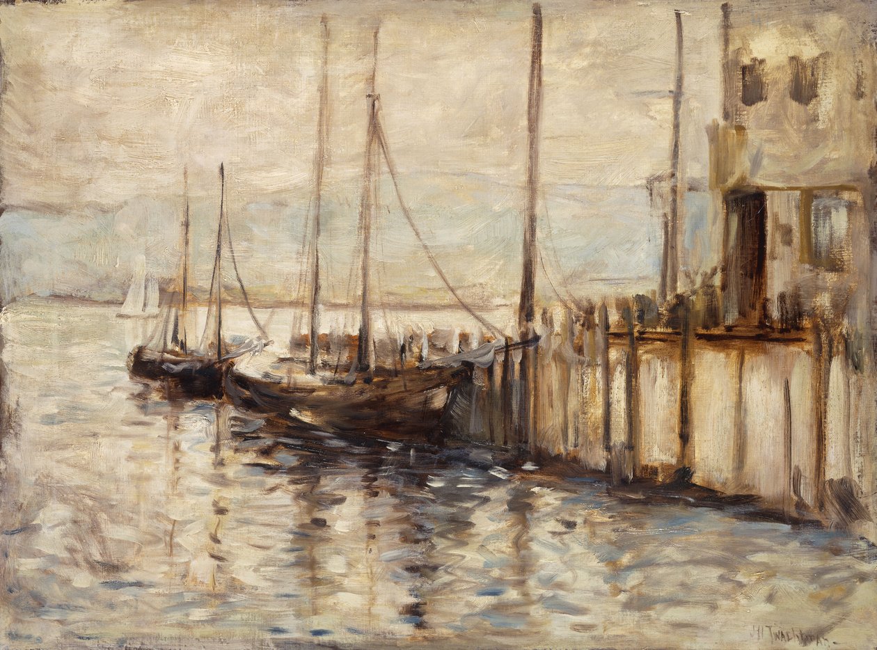 Fiskebåt i en havn, av John Henry Twachtman
