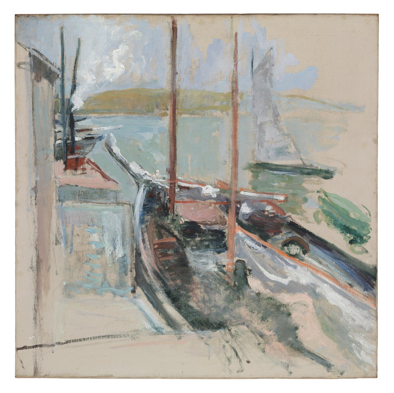 Havnescene av John Henry Twachtman