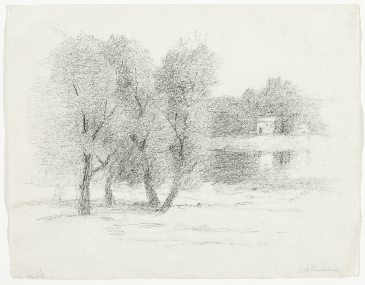 Landskap, sent 1800-begynnelse av 1900-tallet av John Henry Twachtman