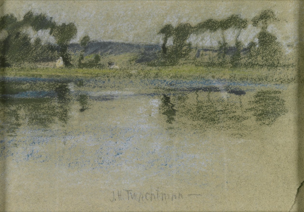 Trær over elven av John Henry Twachtman