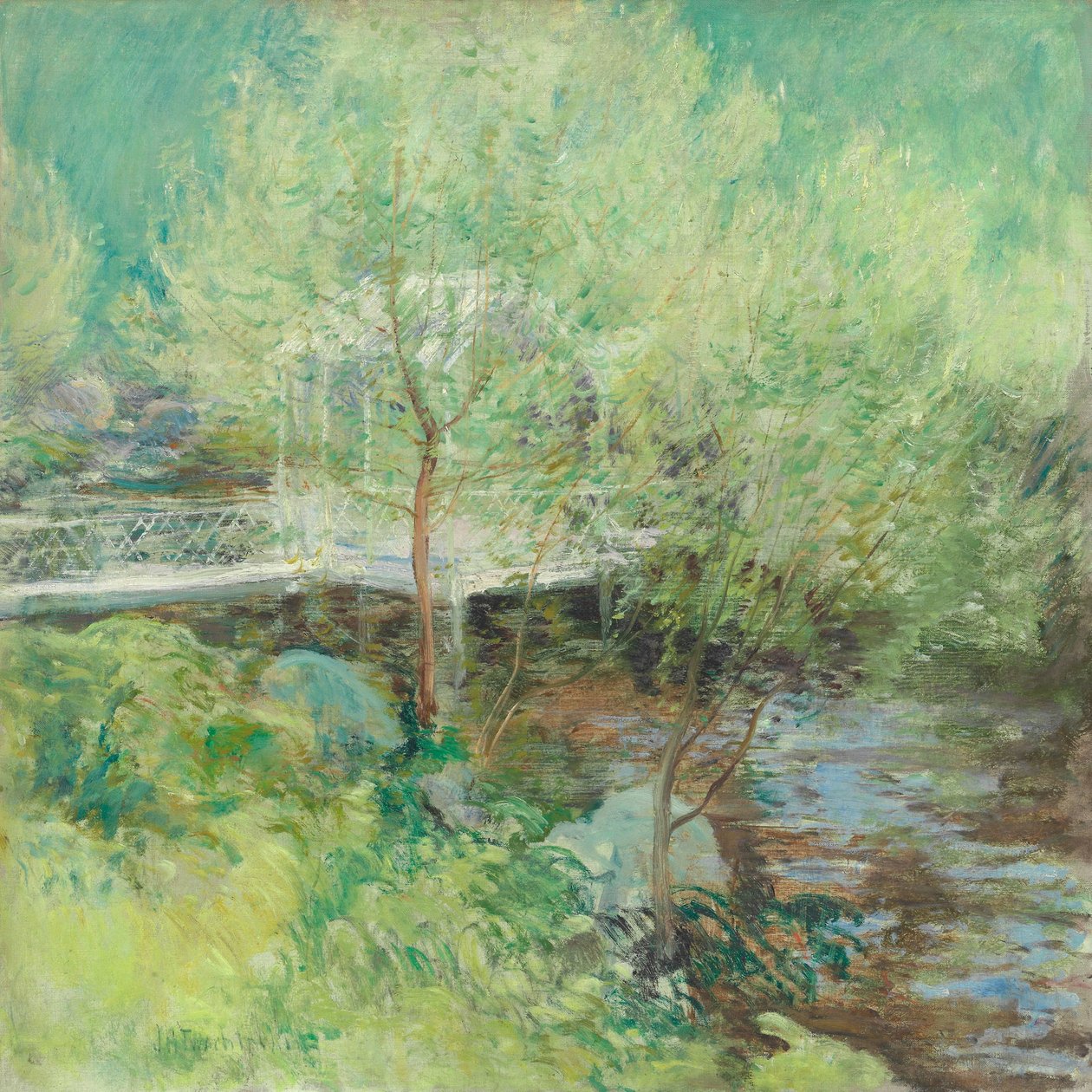 Den hvite broen, etter 1895 (olje på lerret) av John Henry Twatchman