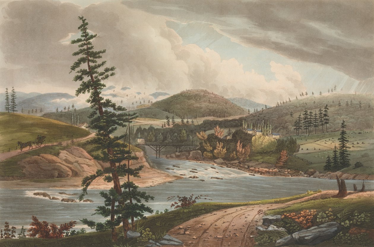 Krysset mellom elvene Sacandaga og Hudson 2 av The Hudson River Portfolio, 1821-22. av John Hill