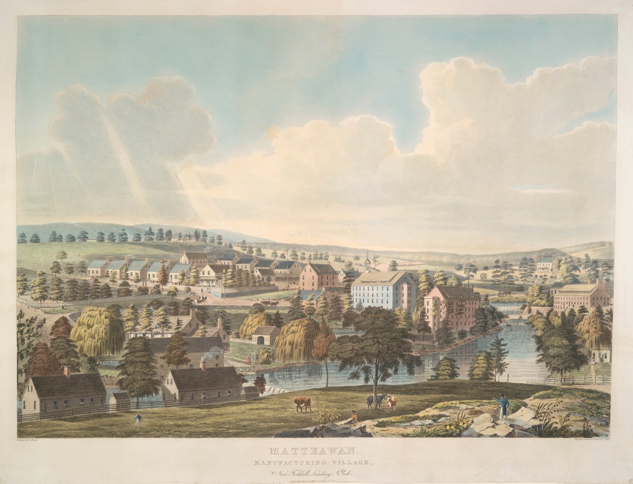 Matteawan. Manufacturing Village, nær Fishkill Landing, N. York av John Hill