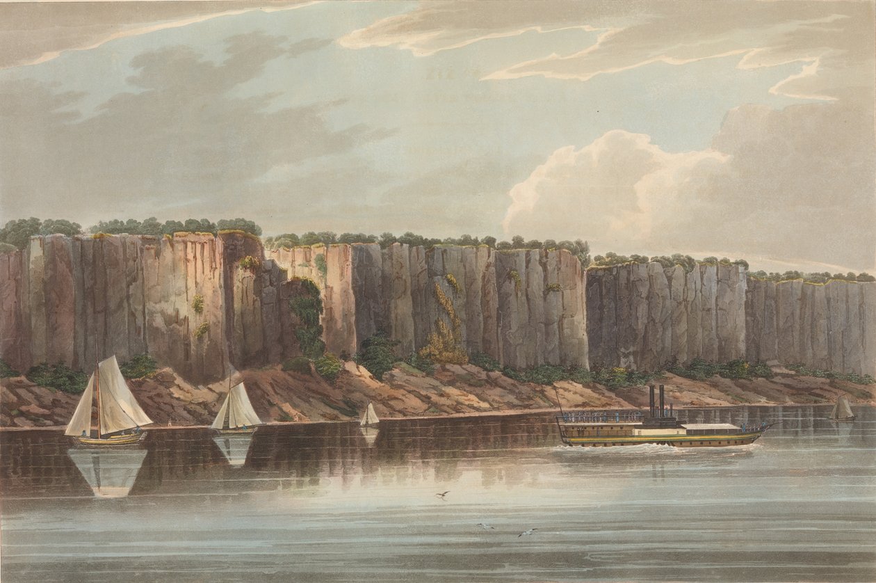 The Palisades No. 19 of The Hudson River Portfolio, 1823-24. av John Hill