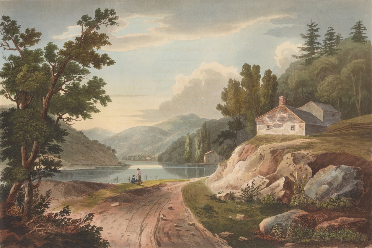 Utsikt nær Fishkill nr. 17 av Hudson River Portfolio, 1823-24. av John Hill