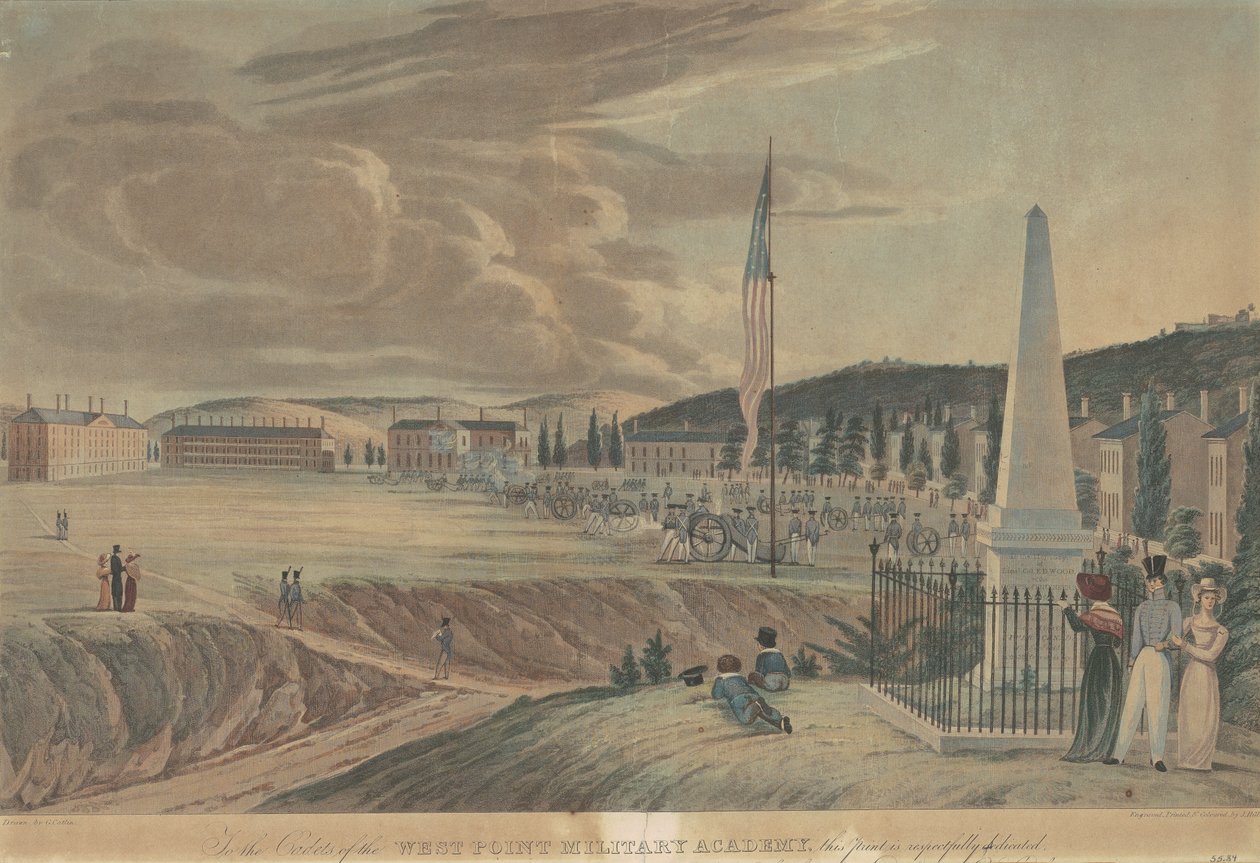 United States Military Academy, Looking South av John Hill, after George Catlin