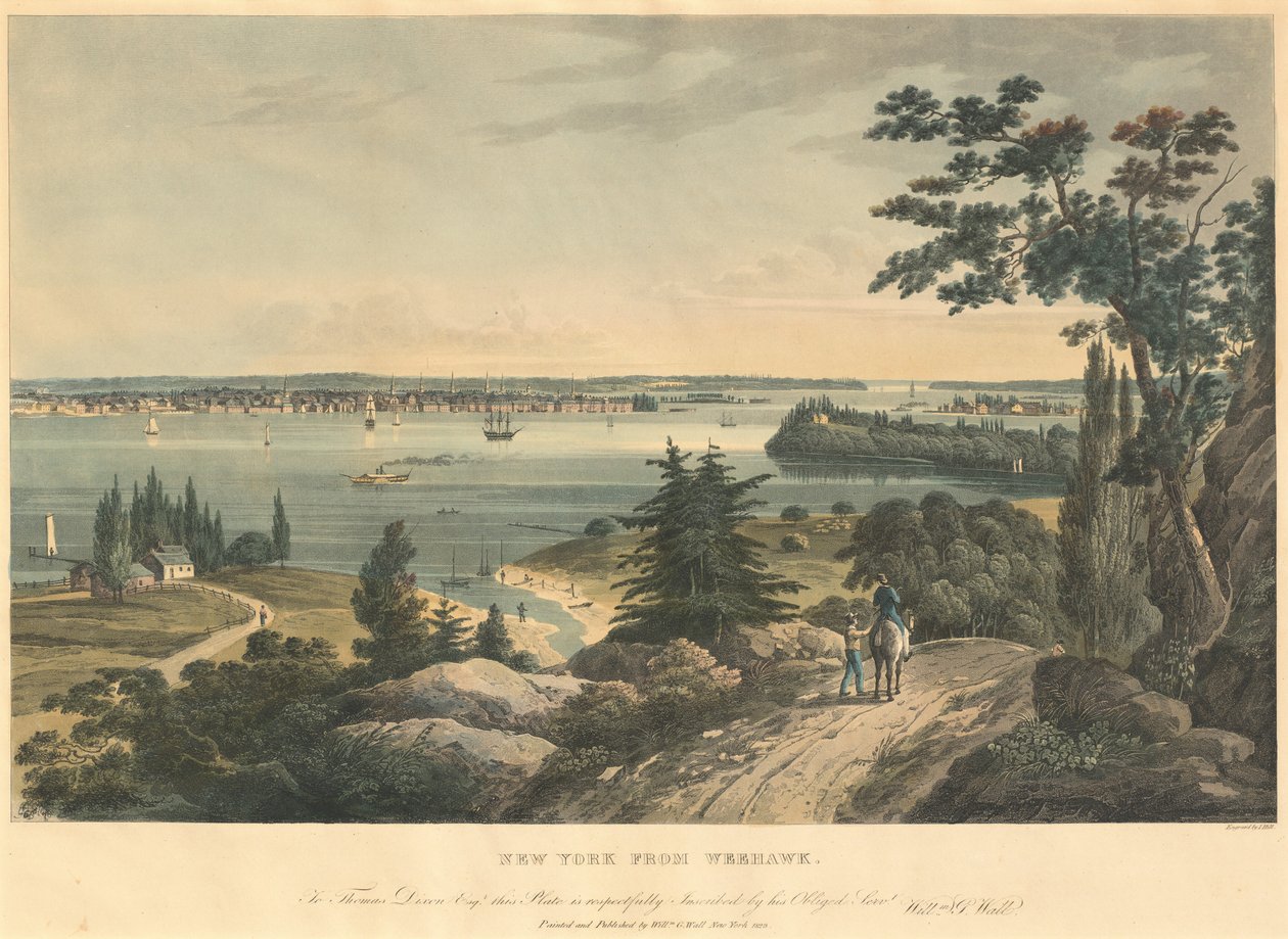 New York fra Weehawk av John Hill. after William Guy Wall