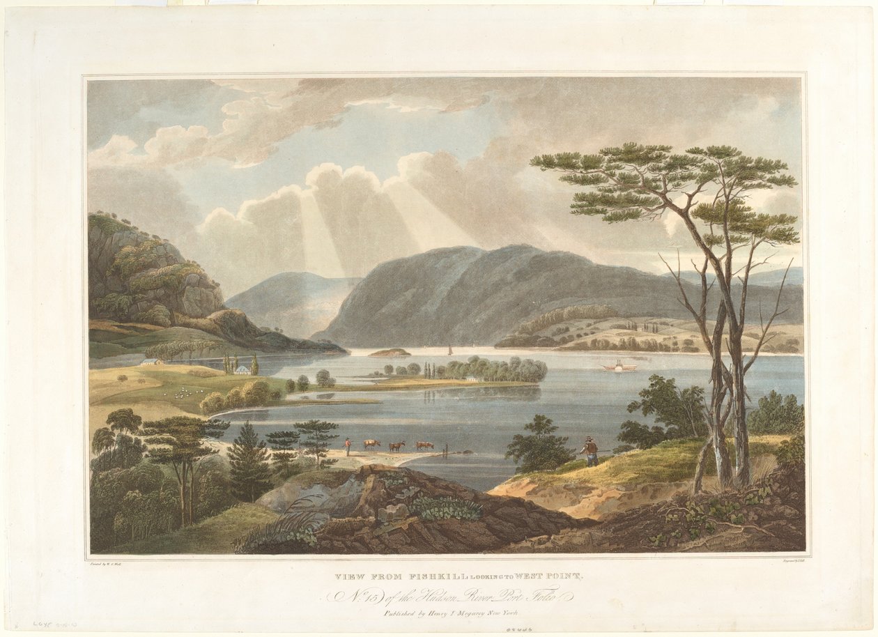 Utsikt fra Fishkill ser til West Point av John Hill after William Guy Wall