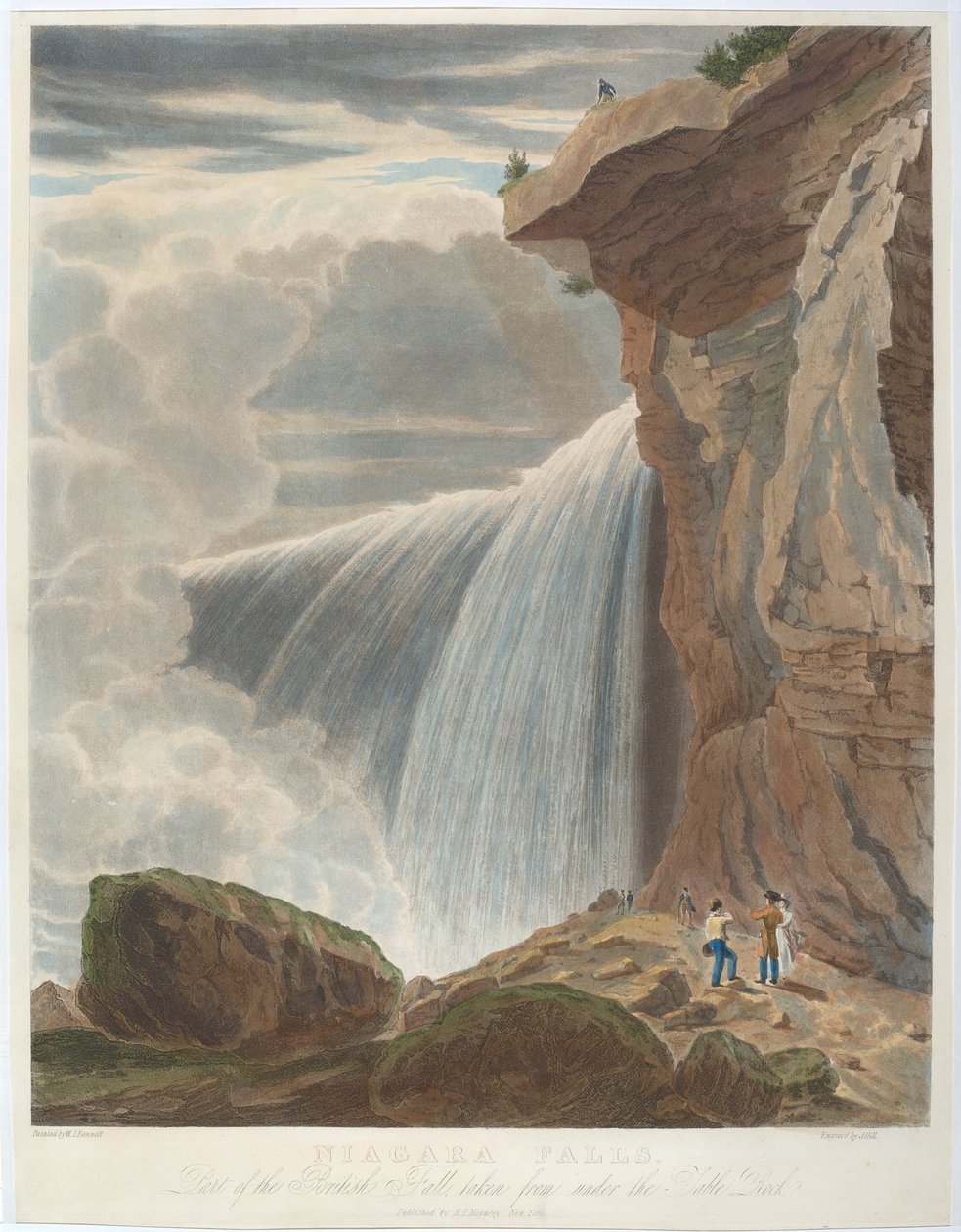 Niagara Falls fra Under Table Rock av John Hill, after William James Bennett