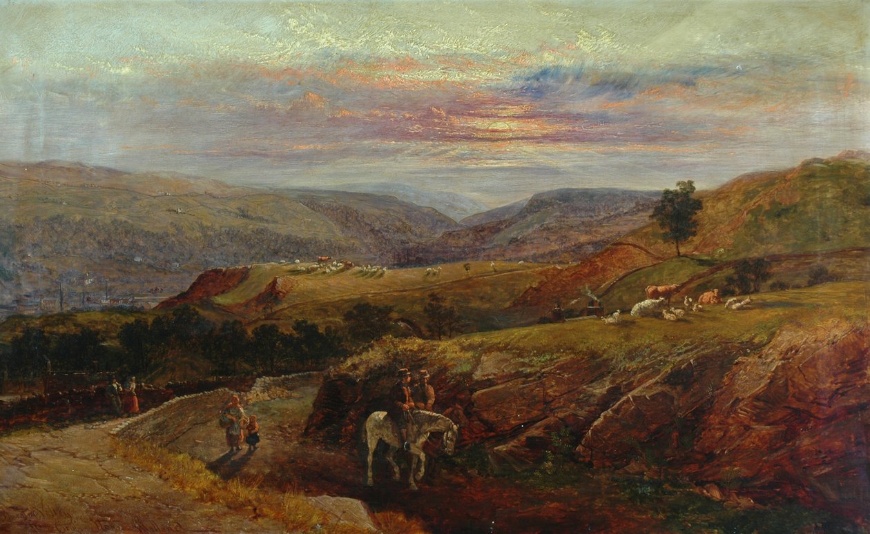 Burnley Valley fra Crofts Stone, 1870 av John Holland