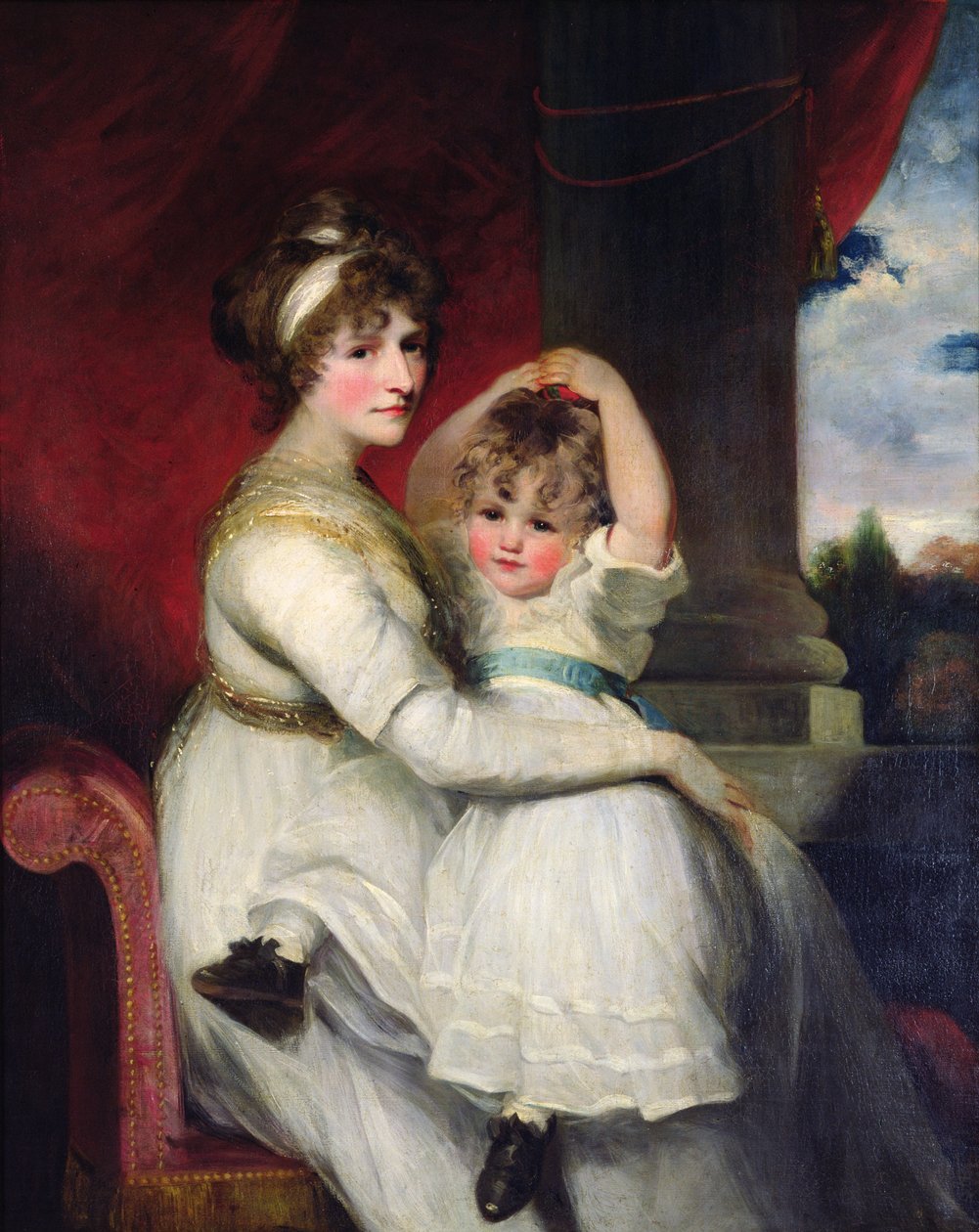 Georgina, grevinne av Bathurst og hennes sønn, 1792 av John Hoppner