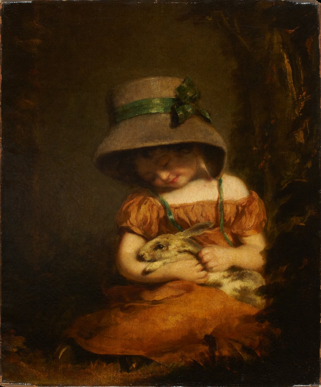 Jente med en kanin av John Hoppner