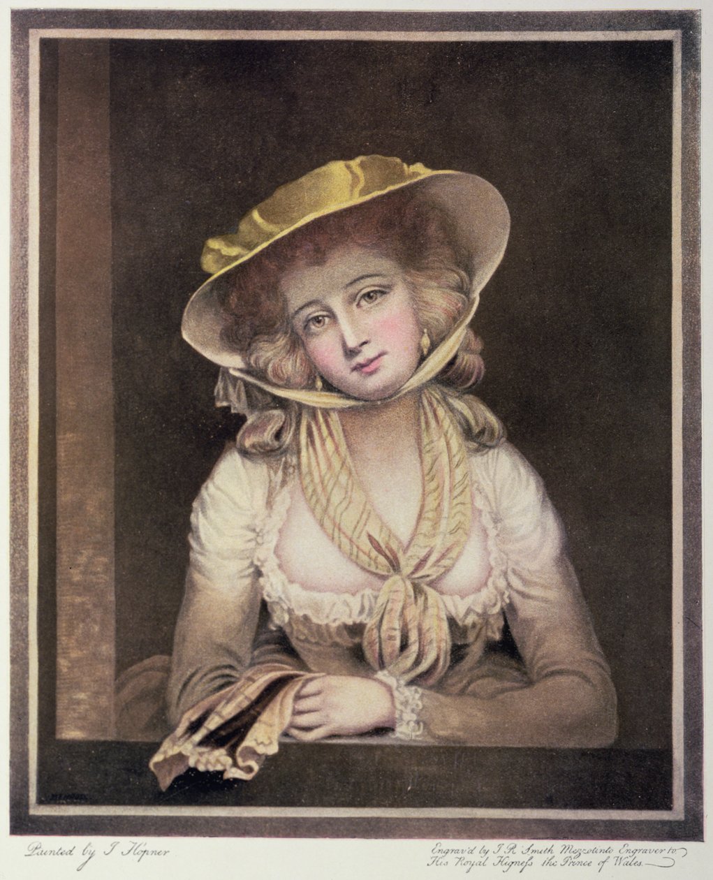 Portrett av Sophia Western, gravert av J.R. Smith, 18 av John Hoppner