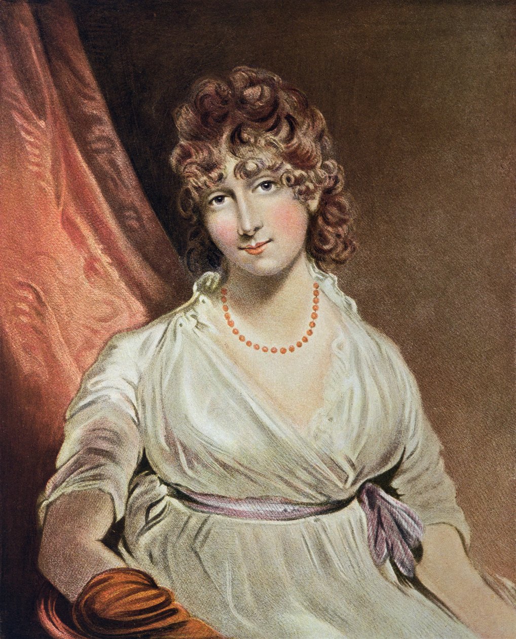 Portrett av den ærede fru Bouverie gravert av I.R Smith (fl.1800-30) av John Hoppner