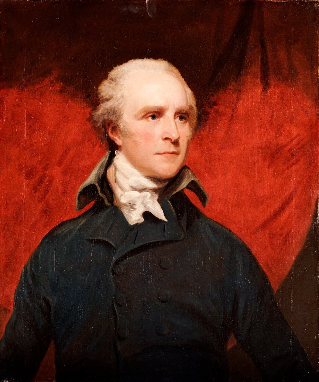 Portrett av Rt. Hon. Thomas Grenville, M.P., halvlang, i grå frakk og hvit halsduk av John Hoppner