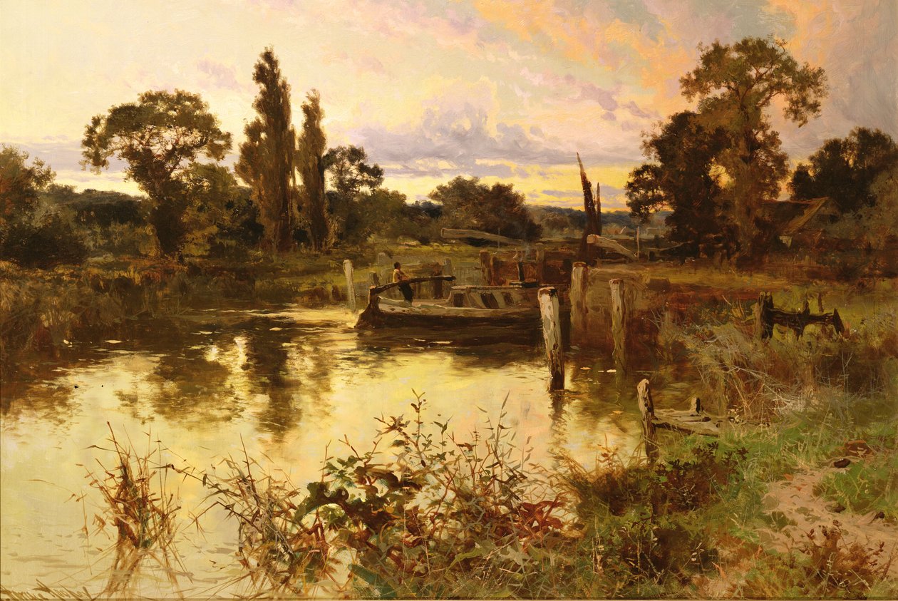 Elven ved solnedgang av John Horace Hooper